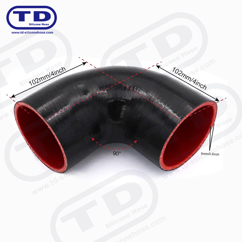 خرطوم الكوع من السيليكون بزاوية 90 درجة